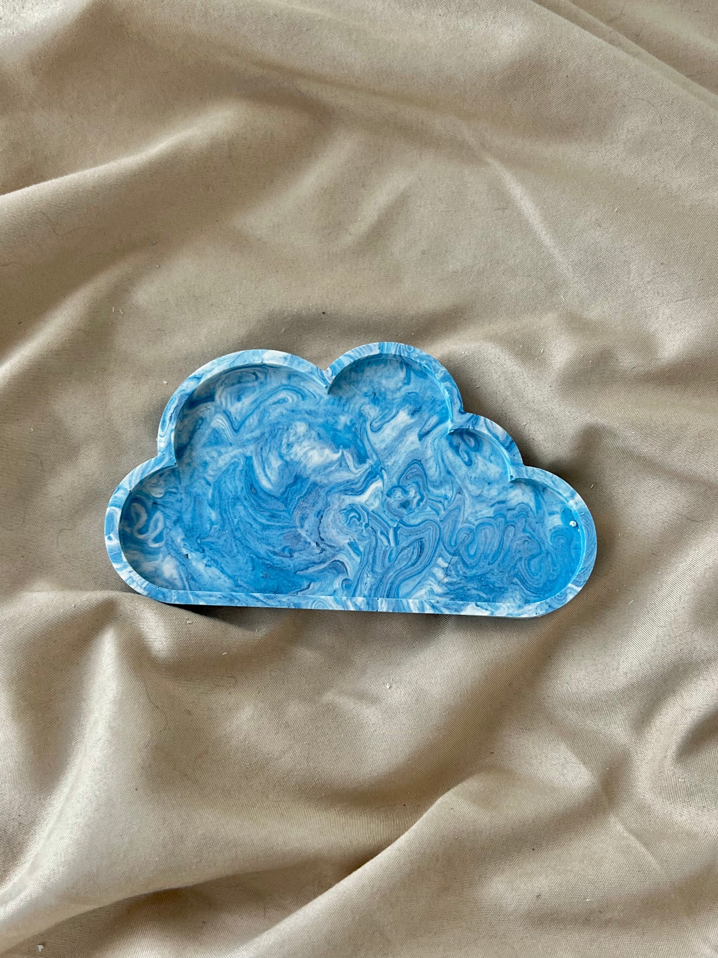 Mini vide poche nuage marbré bleu