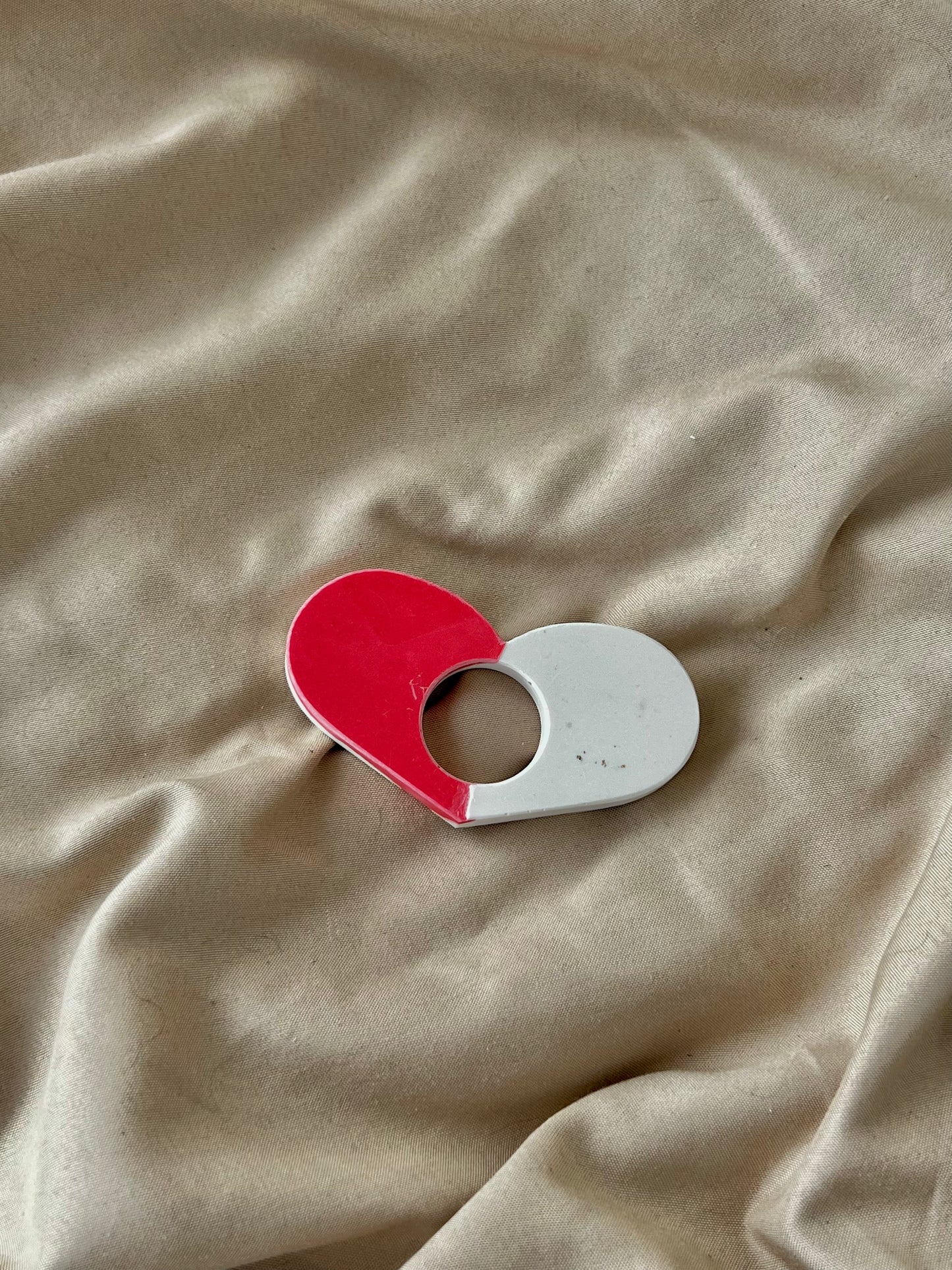 Bague de lecture coeur rouge/blanc