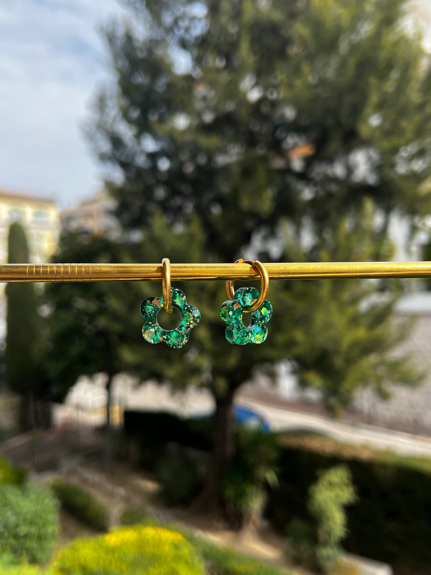 Pampilles mini Eléa vert doré