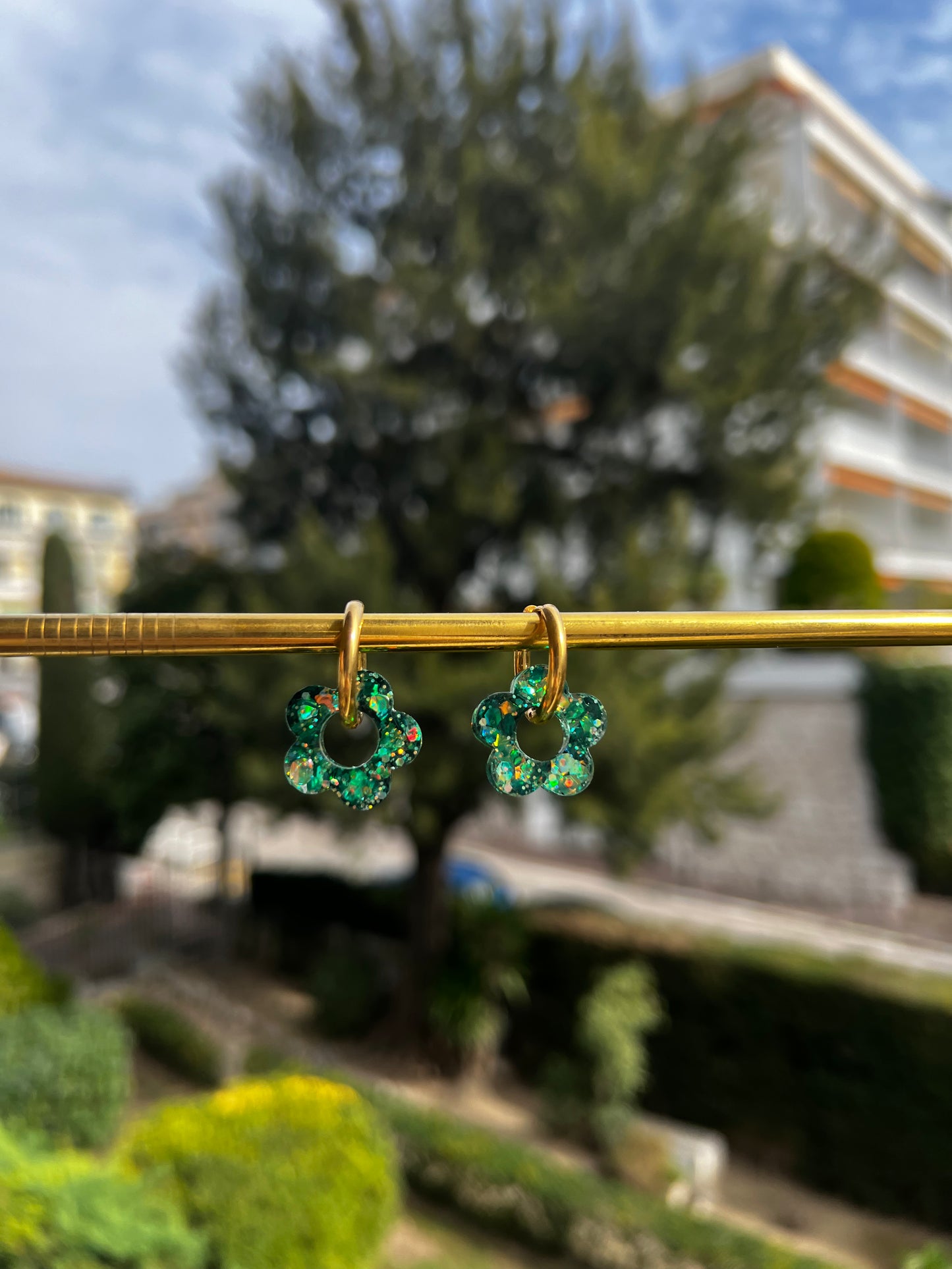 Pampilles mini Eléa vert doré
