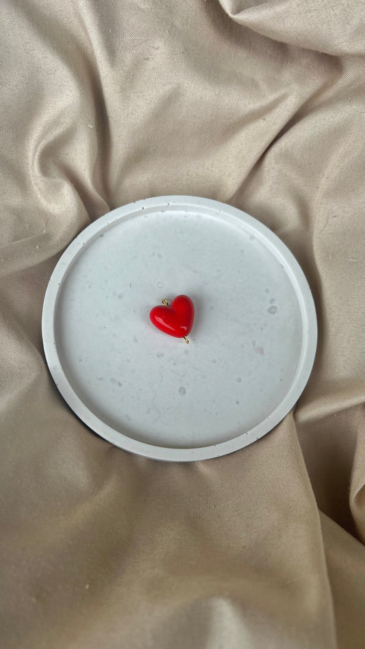 Charm cœur rouge épais