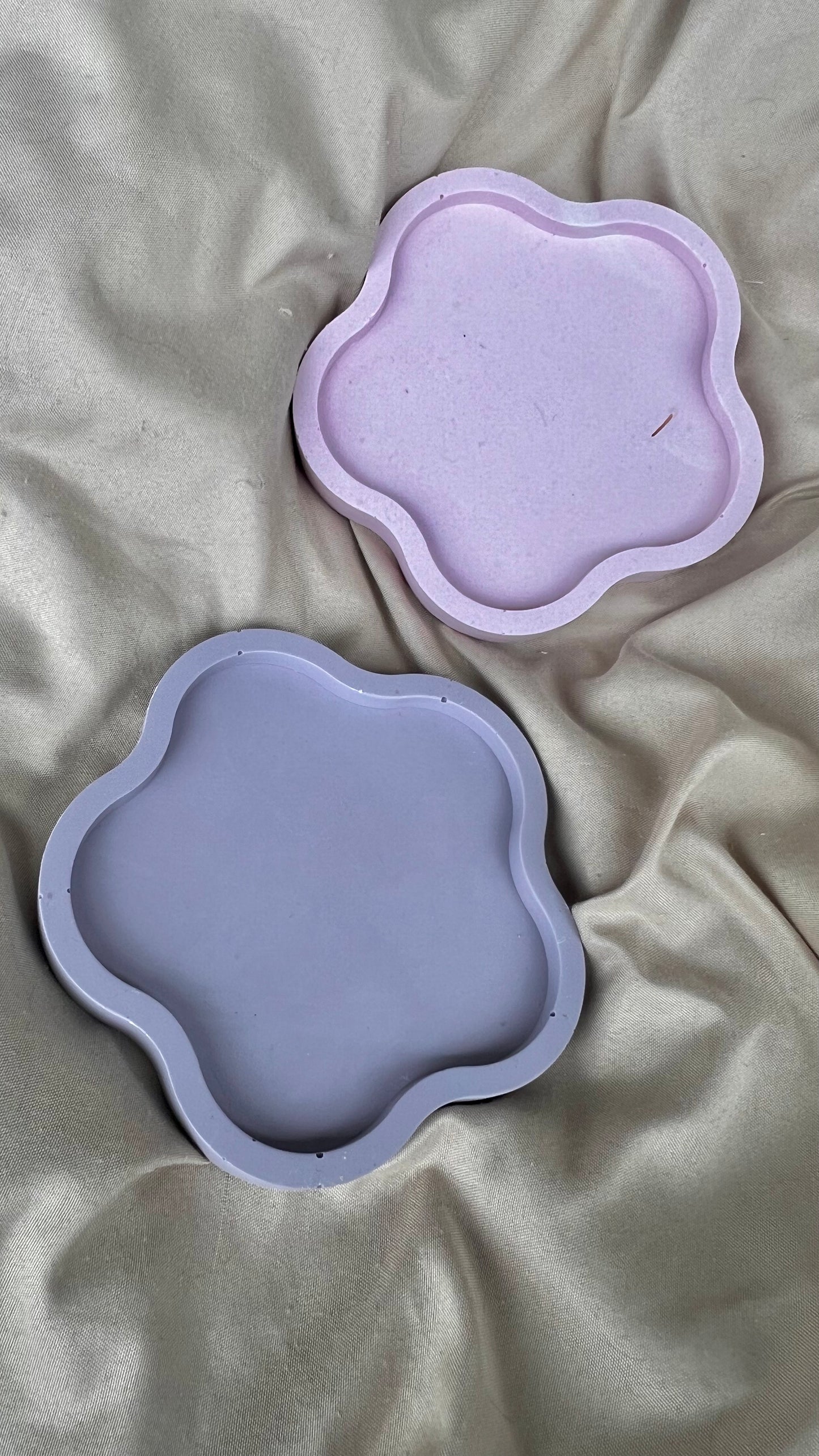Lot de 2 Petits vide poche fleur rose et violet