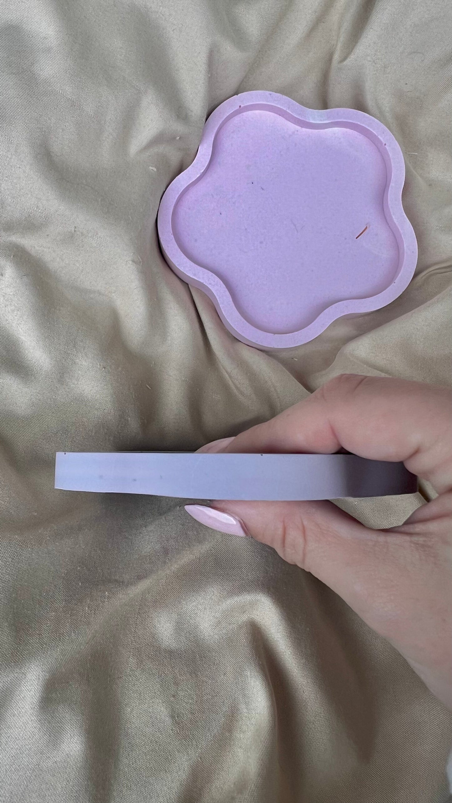 Lot de 2 Petits vide poche fleur rose et violet